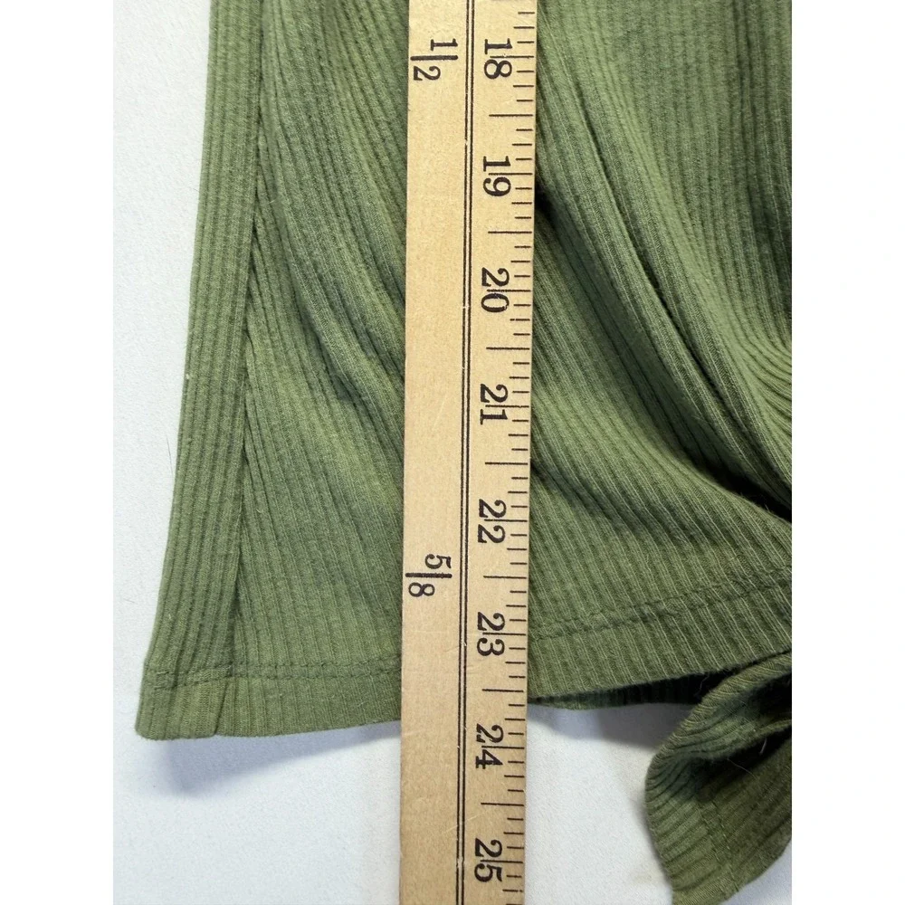 Old Navy Ribbed Knit Tank Top Girls XL-14 Green Tie‎ Hem Sleeveless Button Front